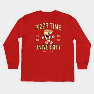 It's Pizza Time University Kids Long Sleeve T-Shirt